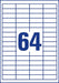 Avery Zweckform 3667, Universele etiketten, Ultragrip, wit, 100 vel, 64 per vel, 48,5 x 16,9 mm - OfficeTown