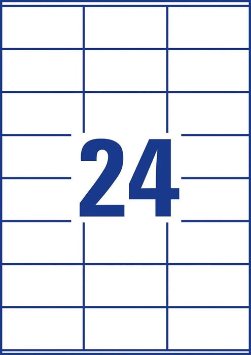 Avery Zweckform LR3475 gerecycleerde universele etiketten ft 70 x 36 mm (b x h), 2.400 etiketten, wit - OfficeTown