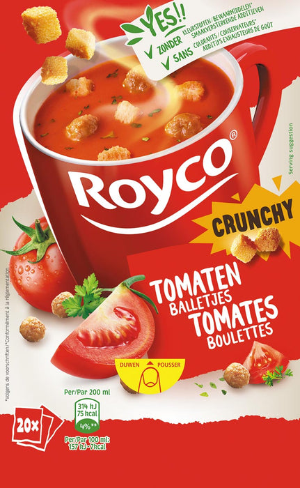 Royco Minute Soep tomaat met balletjes, doos van 20 zakjes