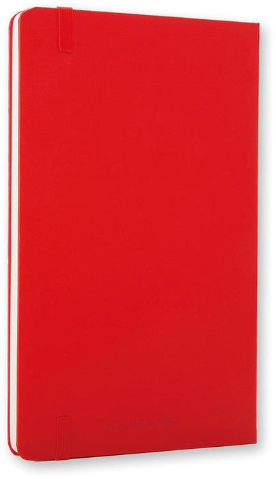 Moleskine notitieboek met effen harde kaft, rood, ft 9 x 14 cm