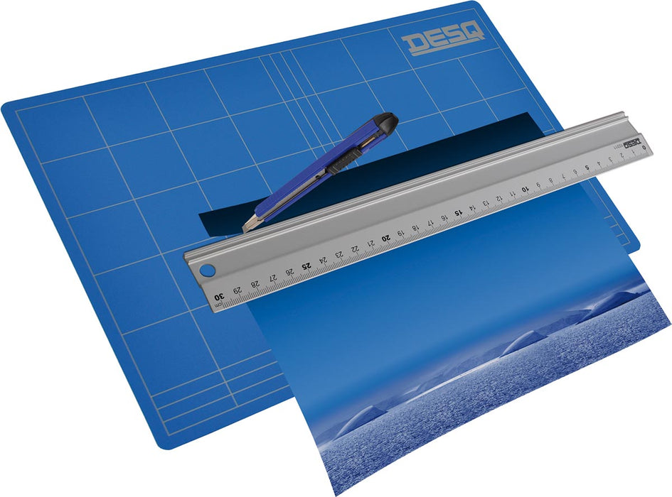Desq snijmat, 3-laags, blauw, ft 30 x 45 cm