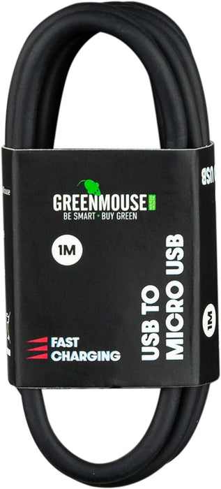 Groene muiskabel, USB-A naar micro-USB, 1 m, zwart 5 stuks