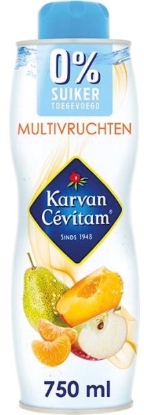 Karvan Cévitam siroop, fles van 60 cl, 0% Toegevoegde suikers, multivruchten 6 stuks