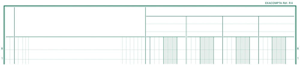 Exacompta registers, ft 32 x 25 cm, 4 kolommen op 1 bladzijde, 31 lijnen, 80 bladzijden