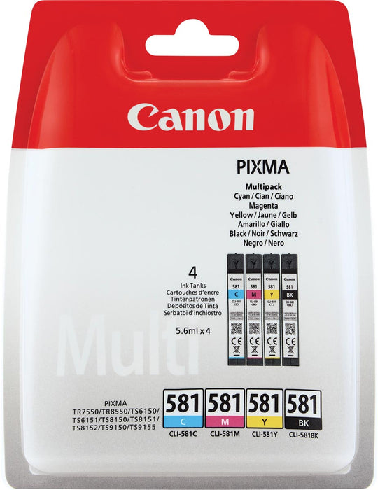 Canon inktcartridge CLI-581, 200 - 259 pagina's, OEM 2103C004, 4 kleuren