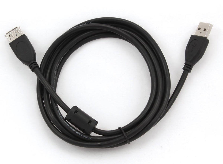Cablexpert Premium USB Verlengkabel, 1,8 m - Zwart met Vergulde Contacten