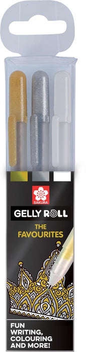 Sakura roller Gelly Roll Mix, etui met 3 stuks (goud, zilver en wit)