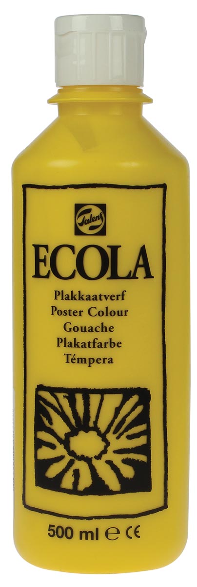 Talens Ecola plakkaatverf flacon van 500 ml, geel 6 stuks, OfficeTown