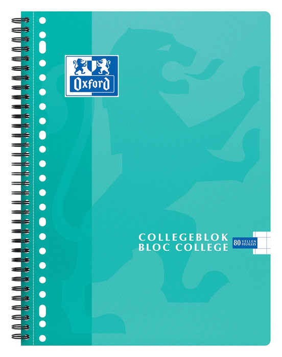 Oxford School collegeblok, ft A4+, 160 bladzijden, 23-gaats, geruit 10 mm, assorti 10 stuks, OfficeTown