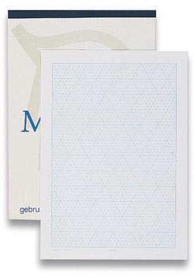 Isometrisch grafisch papier blok, 50 vellen, formaat A4