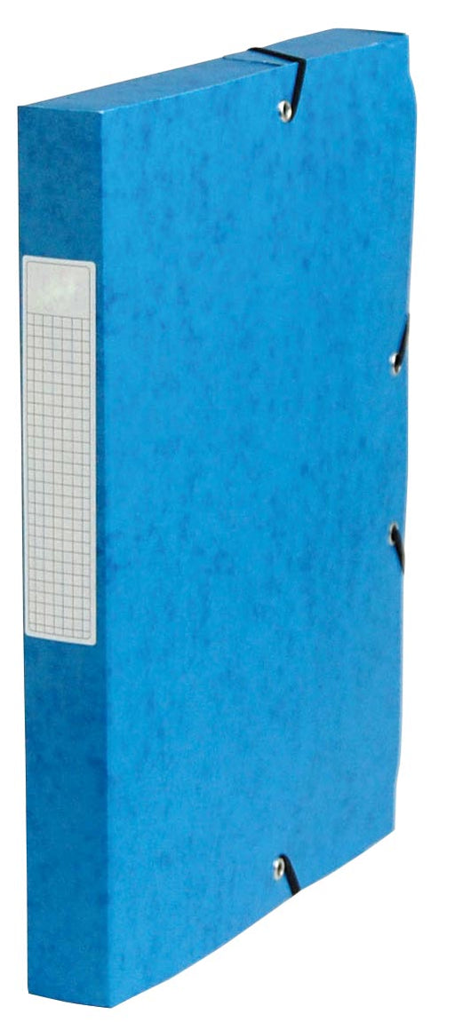Pergamy elastobox, rug van 4 cm, donkerblauw 15 stuks, OfficeTown