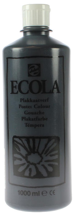 Talens Ecola plakkaatverf flacon van 1000 ml, zwart 4 stuks, OfficeTown