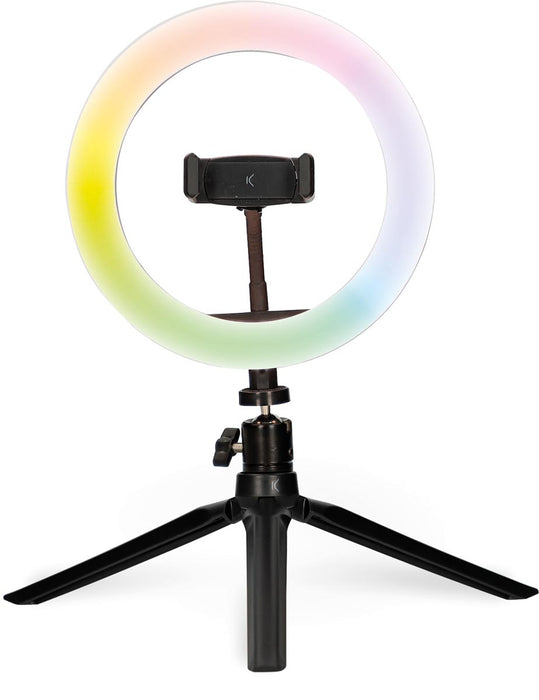 Ksix LED ringlicht met statief, RGB kleuren, diameter 20 cm