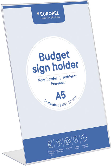Europel brochurerek Budget, met L-voet, formaat A5