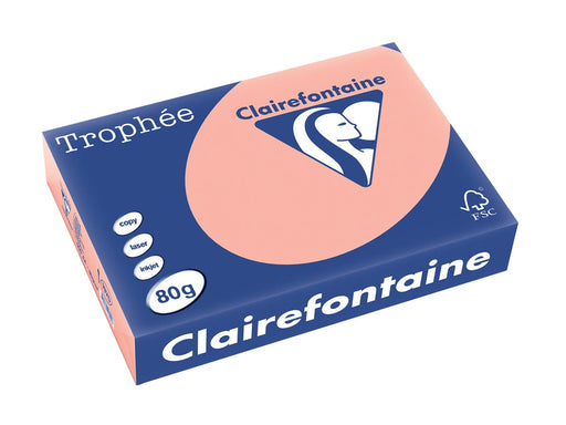 Clairefontaine Trophée gekleurd papier, A4, 80 g, 500 vel, perzik 5 stuks, OfficeTown
