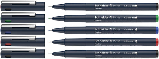 Schneider fineliner Pictus, etui van 5 stuks, assorti 10 stuks, OfficeTown