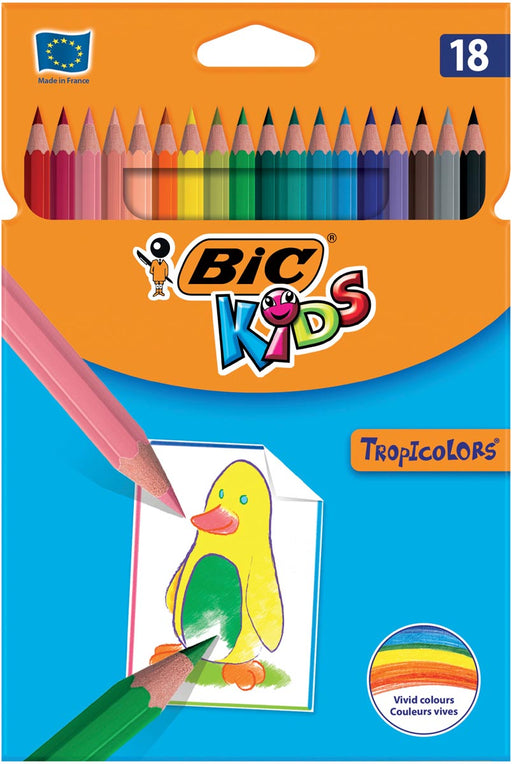 Bic Kids kleurpotlood Tropicolors, etui van 18 stuks 24 stuks, OfficeTown
