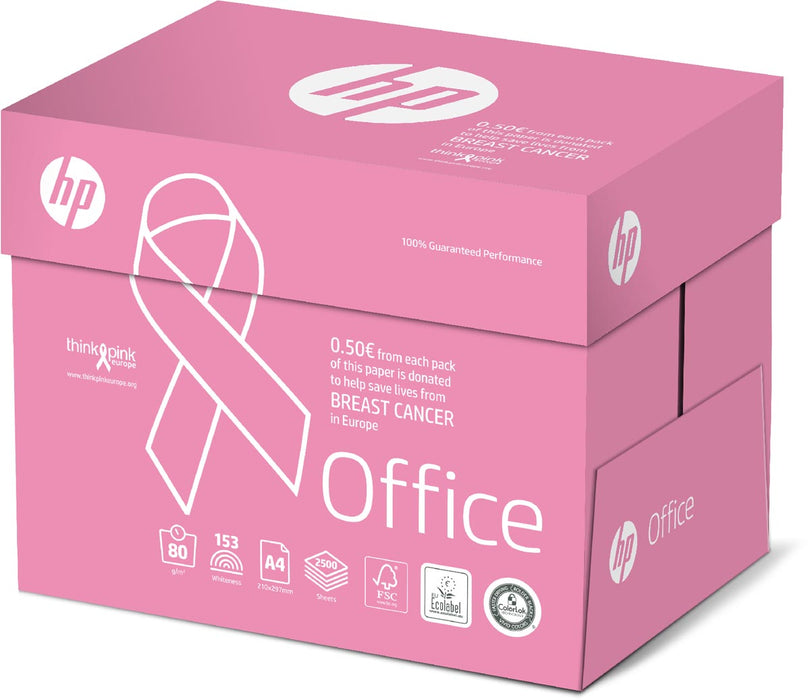 HP Office Roze Ream kopieerpapier, ft A4, 80 g, pak van 500 vel 5 stuks