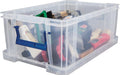 Bankers Box opbergdoos 10 liter, transparant met blauwe handvaten - OfficeTown
