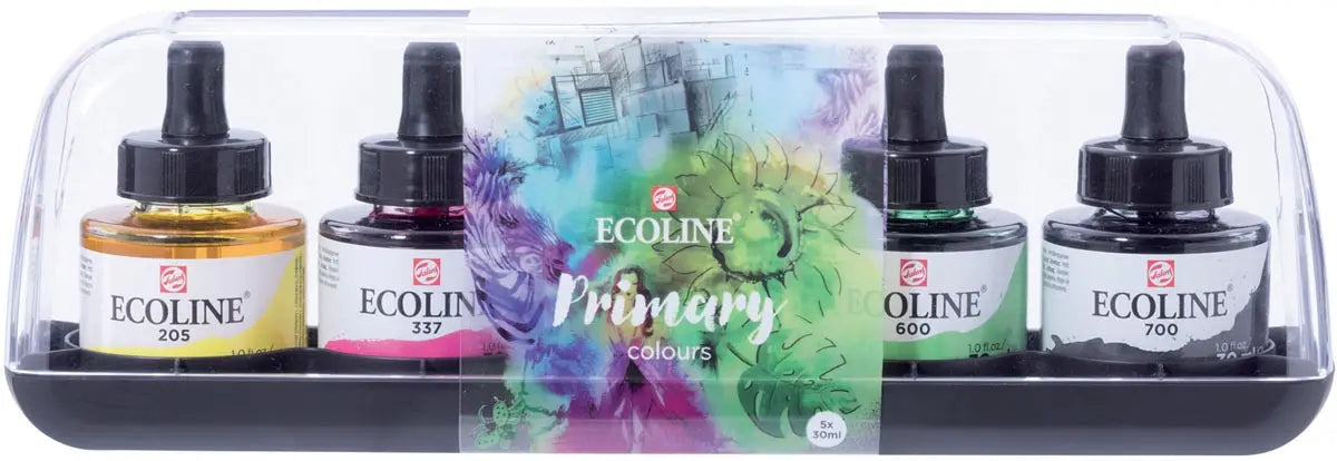 Talens Ecoline waterverf flacons met primaire kleuren, set van 5 - 30 ml