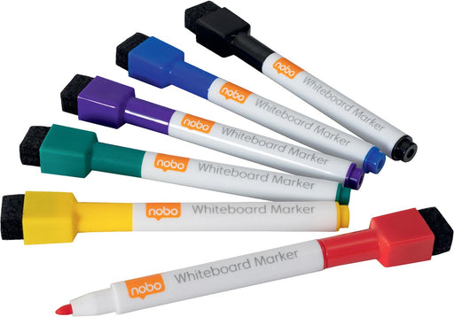 Nobo Mini whiteboardmarker, pak van 6 stuks, geassorteerde kleuren 6 stuks, OfficeTown