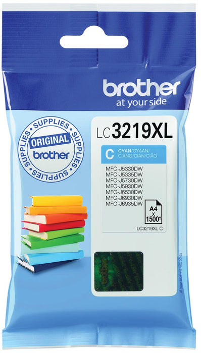 Brother inktcartridge, 1.500 pagina's, OEM LC-3219XLC, cyaan