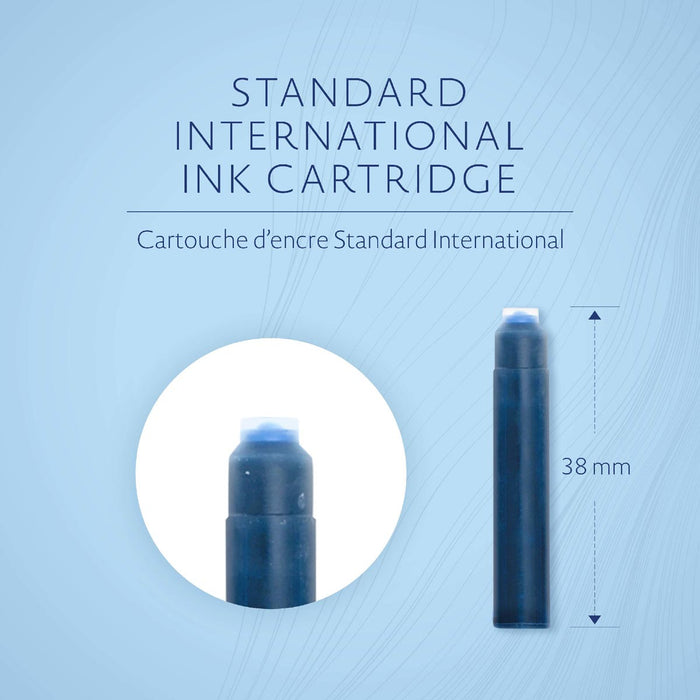 Waterman inktcartridges Standaard, blauw (Serenity), 36 stuks in blisterverpakking