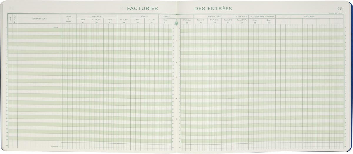 Exacompta aankoopformulieren met BTW, afm. 27 x 32 cm, Franstalig