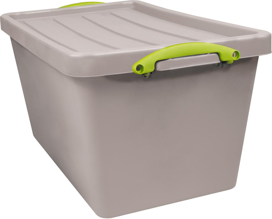 Really Useful Box doos van gerecycled materiaal 56 liter, stapelbaar, grijs 3 stuks
