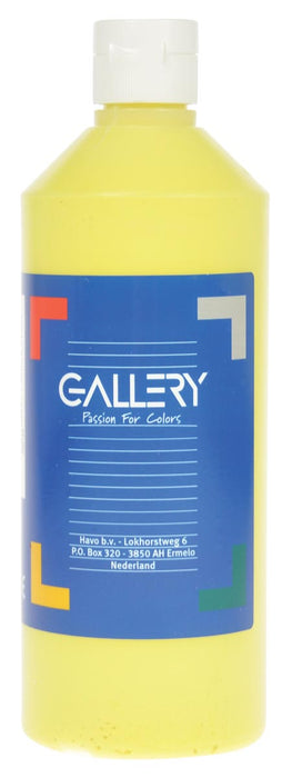 Galerij plakkaatverf op waterbasis, 500 ml fles, lichtgeel