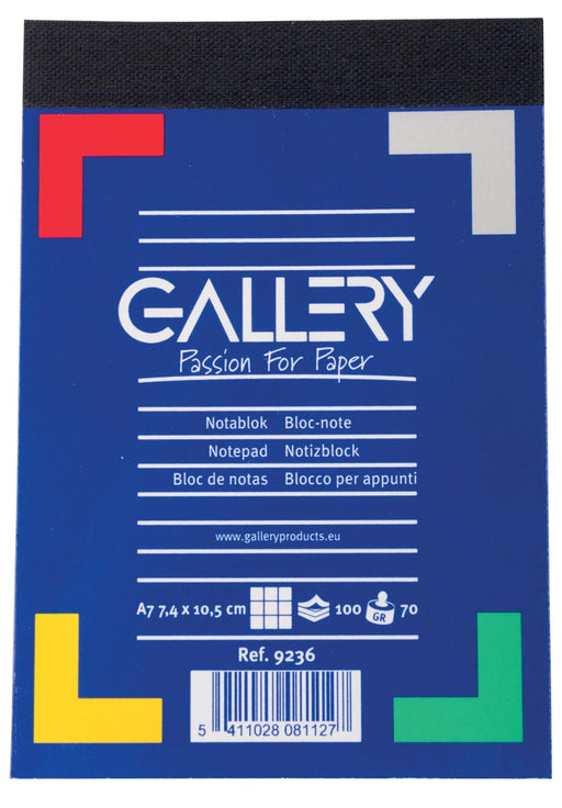 Gallery notitieblok, ft A7, geruit 5 mm, blok van 100 vel 10 stuks, OfficeTown