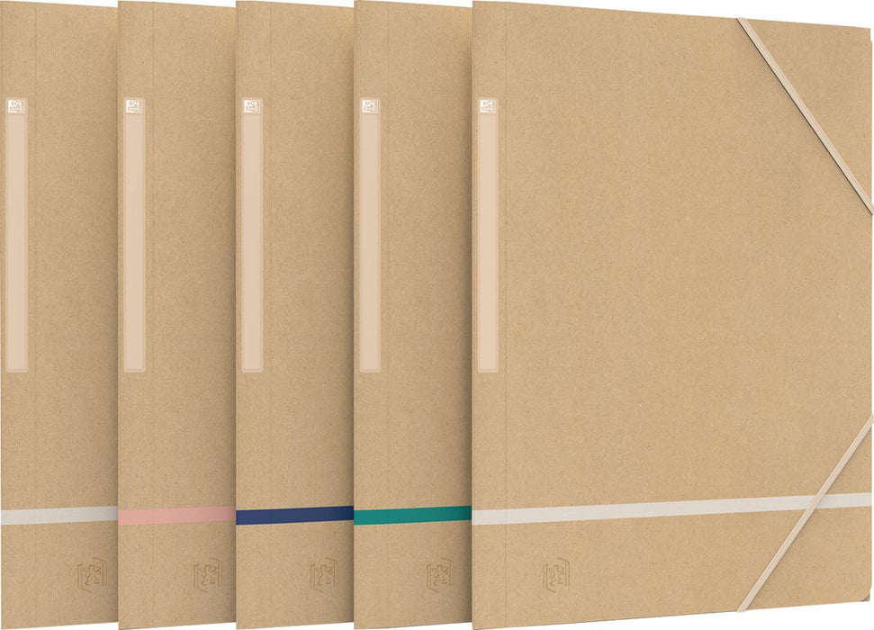Oxford Elastomap Touareg, ft A4, van karton, naturel en geassorteerde kleuren, 5 stuks in een verpakking