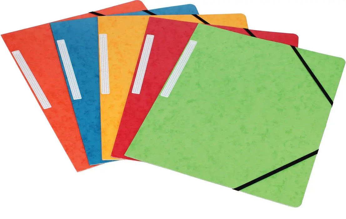 Pergamy elastomap met 3 kleppen, assorti kleuren, 10 stuks