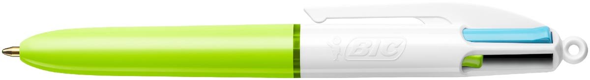 Bic 4 kleuren Mini balpen, medium, op blister met intrekbaar punt - OfficeTown