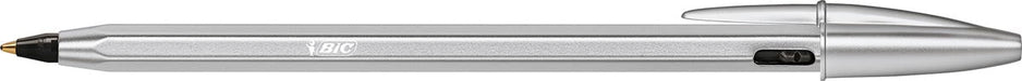 Bic balpen Cristal Re - new, zilveren houder, zwarte inkt, met 1 stuk en 2 navullingen - OfficeTown