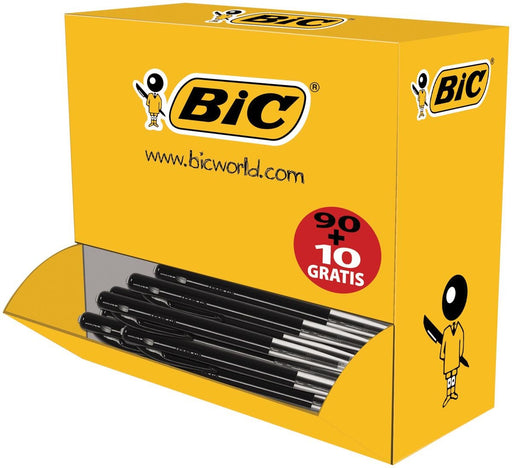 Bic balpen M10 Clic voordeelpak zwart met medium punt - OfficeTown