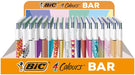 BIC Colours Bar 4 - kleurenbalpen, medium, klassieke inktkleuren, display van 216 stuks, assorti - OfficeTown