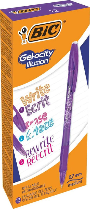 Bic gelroller met thermo - gevoelige inkt, paars, 12 stuks - OfficeTown
