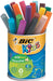 Bic Kids Viltstift Visacolor XL Ecolutions 18 stiften in een metalen pot - OfficeTown