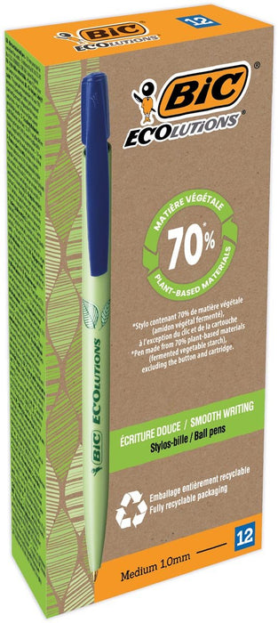 Bic Media Clic Bio - based Ecolutions balpen, blauw 12 stuks - OfficeTown