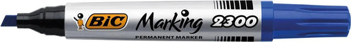 Bic permanente marker 2300 ECOlutions, schrijfbreedte 3,7 - 5,5 mm, schuine punt, blauw 12 stuks met alcohol gebaseerde inkt en gerecycleerde materialen - OfficeTown