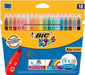 Bic viltstift Kid Couleur 18 stiften met geblokkeerde punt - OfficeTown