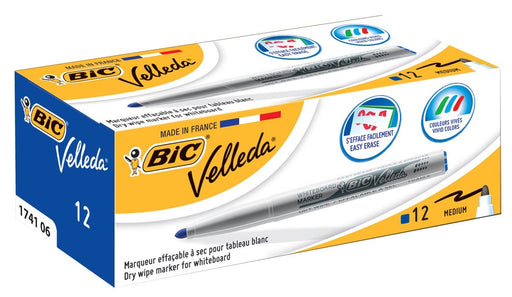 Bic whiteboardmarker Velleda 1741 blauw met ronde punt - OfficeTown