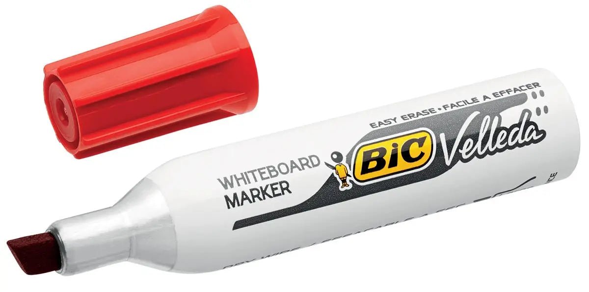 Bic whiteboardmarker Velleda 1781 rood met beitelvormige punt - OfficeTown