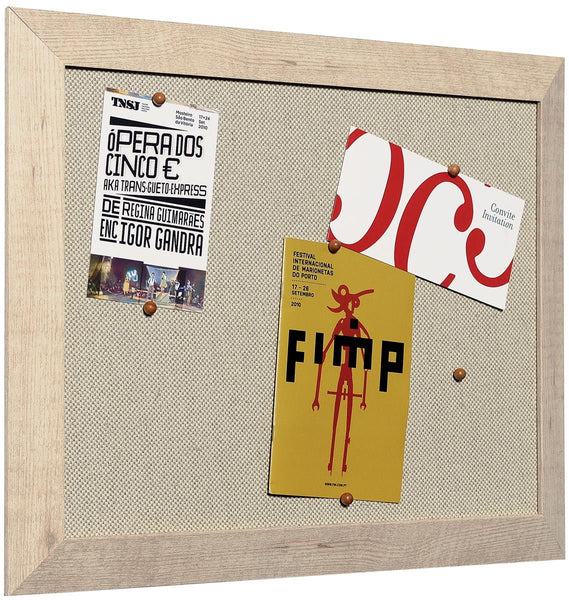 Bisilque Notitiebord Kamashi met houten frame en push pins