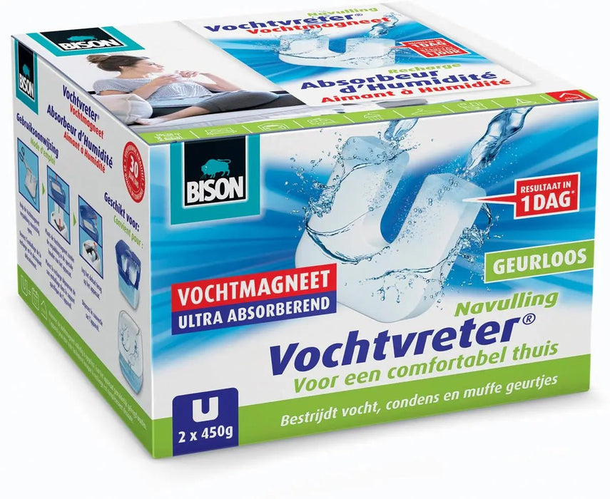 Bison navulling voor ontvochtiger Ambiance, doos van 2 tabs van 450 gram - OfficeTown