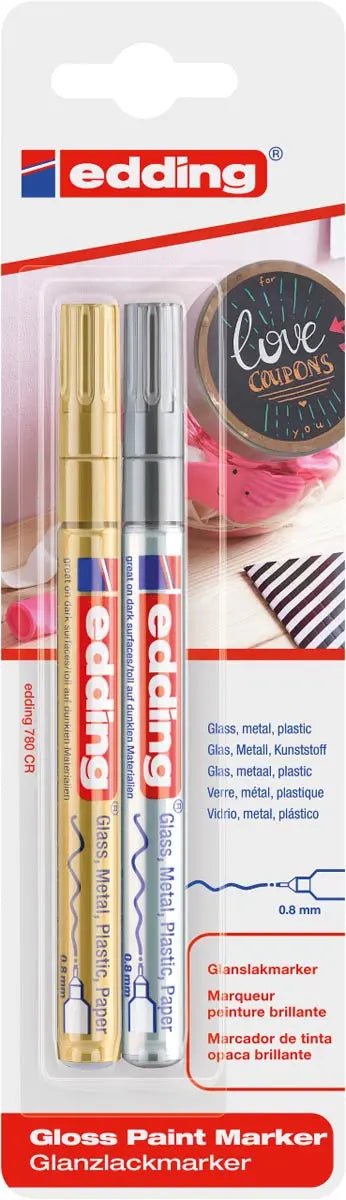 BL.2X MARKER 780 GD/ZILVER EDD - OfficeTown