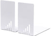 Boekensteun van wit gepoedercoat metaal 14X8.5x14cm set 2 - OfficeTown