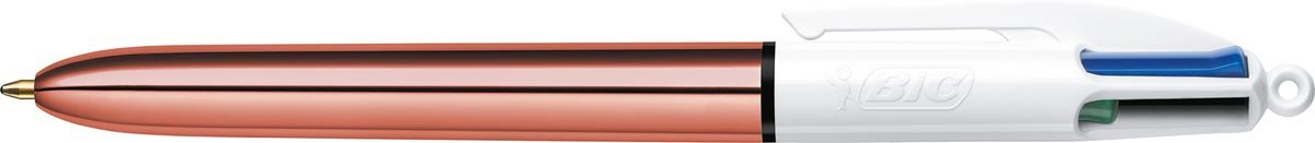Bolpen van Bic 4 Kleuren Shine, roségoud, doos met 12 stuks - OfficeTown