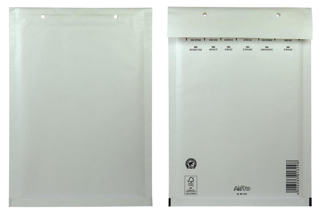 Bong Airpro luchtkussenenveloppen, ft 175 x 265 mm, met stripsluiting, doos van 100 stuks, wit - OfficeTown